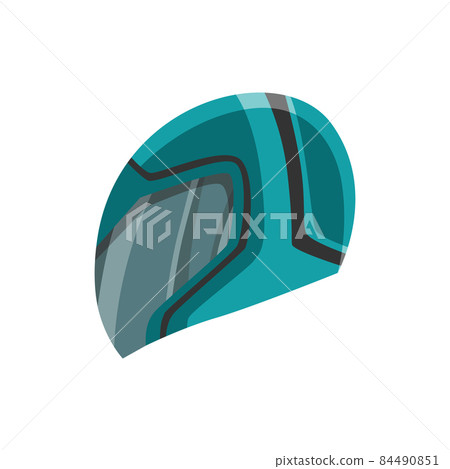 Helmet for scooter, car or motorcycle sport. Head protection for road safety. Cartoon flat sport helmet icon Helmet for scooter, car or motorcycle sport. Head protection for road safety. Cartoon flat sport helmet icon 84490851