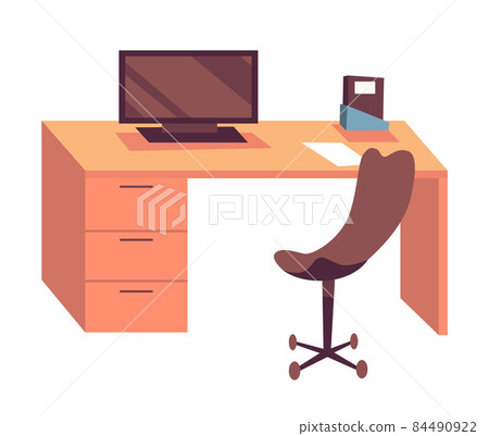 Open space office interior. Modern business workplace or workspace, creative co-working center empty no people. Comfortable coworking place 84490922