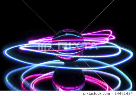 Light painting around a glass ball  84491484