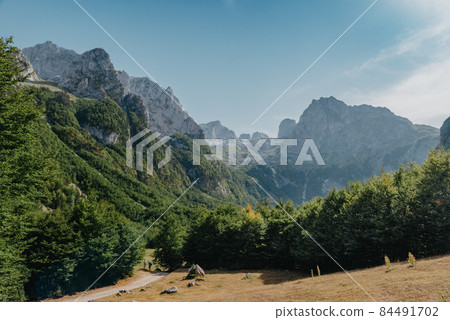 A view of the accursed mountains in the Grebaje Valley. Prokletije, also known as the Albanian Alps and the Accursed Mountains, is a mountain range on the Balkan peninsula, extending from northern A view of the accursed mountains in the Grebaje Valley. Prokletije, also known as the Albanian Alps and the Accursed Mountains, is a mountain range on the Balkan peninsula, extending from northern 84491702