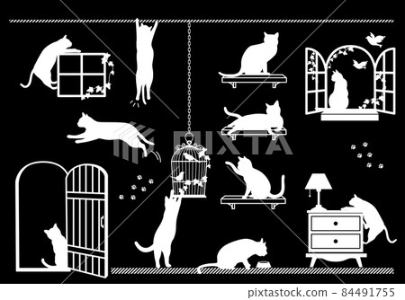 貓剪影牆貼 貓剪影牆貼 84491755