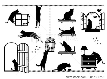 Cat silhouette wall sticker Cat silhouette wall sticker 84491756