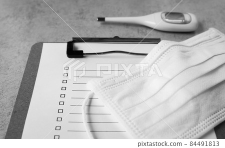 檢查表，口罩，體溫計，健康管理和檢查表，問卷 84491813