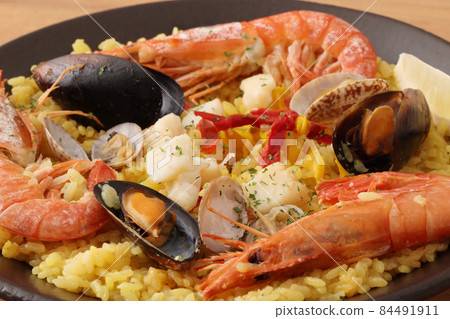 seafood paella seafood paella 84491911