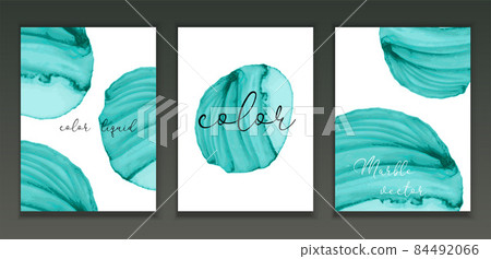 Marble Modern texture in blue color. Alcohol ink splash with isolated gold foil dots. Trendy pastel poster design. Liquid flow art Marble Modern texture in blue color. Alcohol ink splash with isolated gold foil dots. Trendy pastel poster design. Liquid flow art 84492066