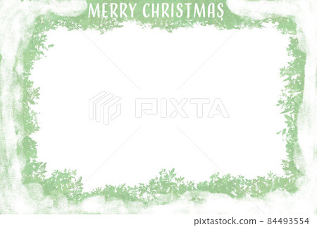 Christmas card, green frame with snow Christmas card, green frame with snow 84493554