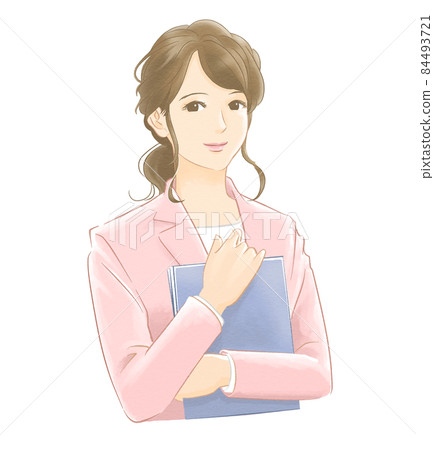 一個穿著西裝微笑的女人 84493721