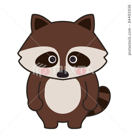 一隻可愛的浣熊全身的插圖 84493936