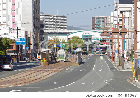 Scenery of the street in front of Hiroshima Yokogawa station Scenery of the street in front of Hiroshima Yokogawa station 84494068