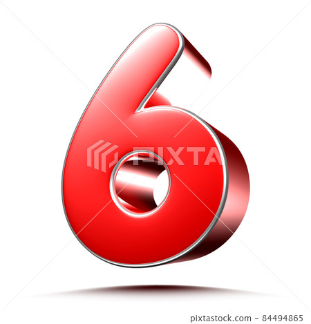 number 6 red. number 6 red. 84494865