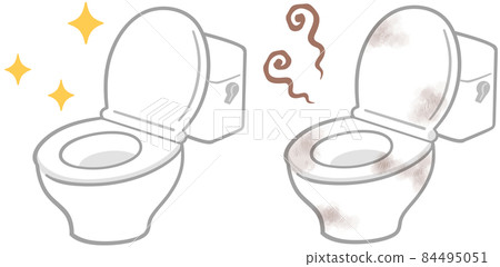 乾淨和骯髒的廁所 84495051