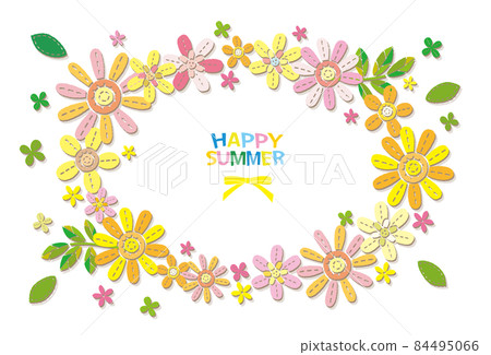 氈式花框橢圓形夏日色 84495066