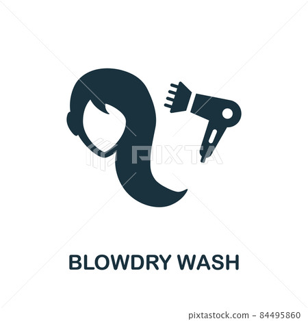 Blowdry Wash icon. Monochrome sign from hairdresser collection. Creative Blowdry Wash icon illustration for web design, infographics and more 84495860