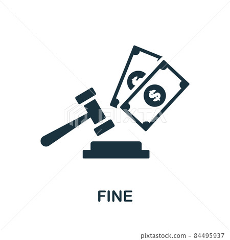 Fine icon. Monochrome sign from crisis collection. Creative Fine icon illustration for web design, infographics and more Fine icon. Monochrome sign from crisis collection. Creative Fine icon illustration for web design, infographics and more 84495937