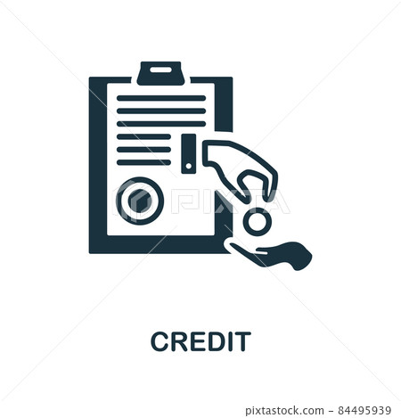 Credit icon. Monochrome sign from crisis collection. Creative Credit icon illustration for web design, infographics and more Credit icon. Monochrome sign from crisis collection. Creative Credit icon illustration for web design, infographics and more 84495939