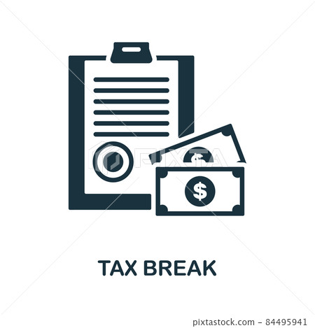 Tax Break icon. Monochrome sign from crisis collection. Creative Tax Break icon illustration for web design, infographics and more Tax Break icon. Monochrome sign from crisis collection. Creative Tax Break icon illustration for web design, infographics and more 84495941