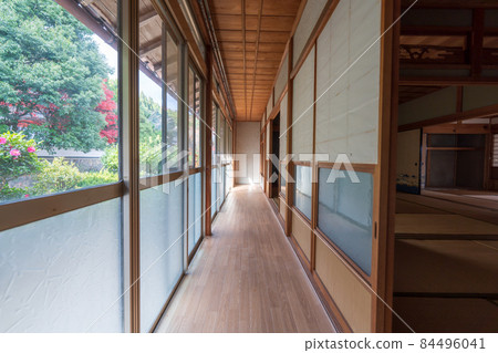 Scenery on the veranda of an old folk house 84496041