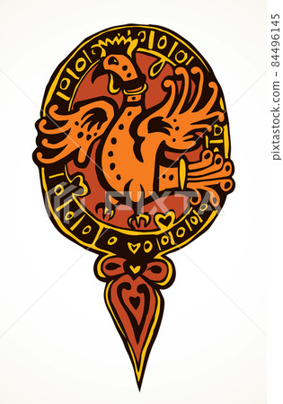 Celtic ornament. Bird. Vector drawing 84496145