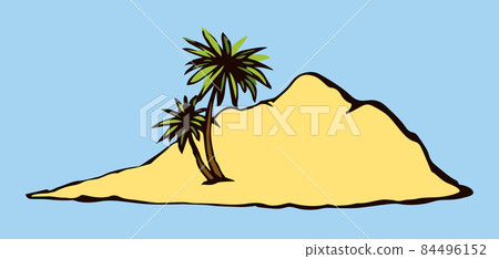 Palms on the island. Vector drawing Palms on the island. Vector drawing 84496152