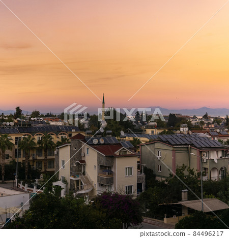evening view of Kemer city, Turkey 84496217