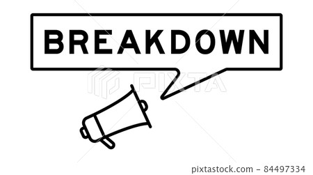 Megaphone icon with speech bubble in word breakdown on white background Megaphone icon with speech bubble in word breakdown on white background 84497334