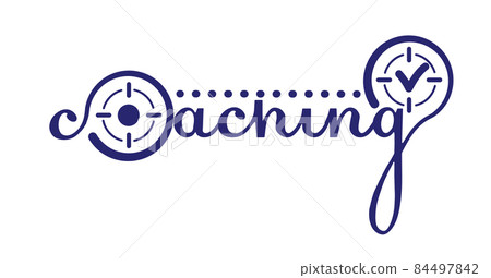 Icon stylized text coaching linear Icon stylized text coaching linear 84497842
