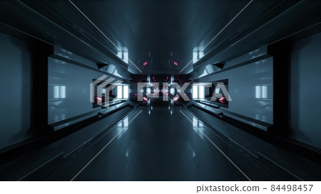 3d illustration of 4K UHD long dark tunnel 84498457