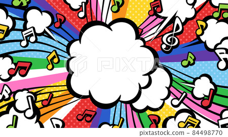 音符與爆炸煙霧背景圖解_美式_Rainbow_16:9 84498770