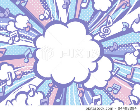 Musical note and explosion smoke background... - Stock Illustration ...