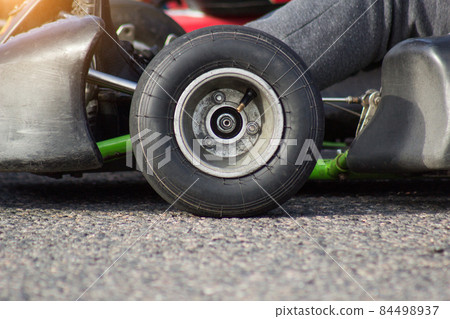 Auto karting competition, karting wheel close-up, motor racing 84498937