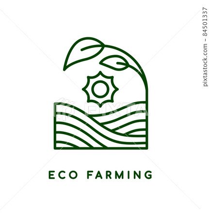 Green eco farming line icon organic farm concept 84501337