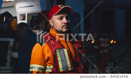 Male medical practitioner during emergency Male medical practitioner during emergency 84501459