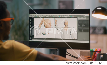 Man creating human 3D model 84501693