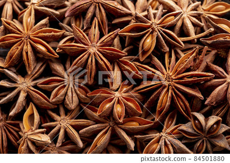 top view star anise spice. High quality photo top view star anise spice. High quality photo 84501880