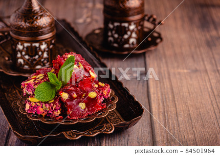 Turkish Delight and Traditional Turkish Coffee. 84501964