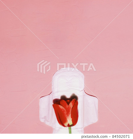 top view sanitary towel with flowers. High quality photo 84502071