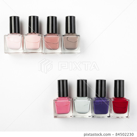 lovely nail varnish flat lay. High quality photo lovely nail varnish flat lay. High quality photo 84502230