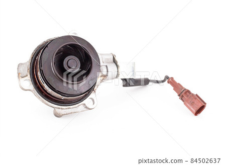 A proven modern car pump in the cooling system with a temperature sensor. Automatic water pump concept on white background, isolate A proven modern car pump in the cooling system with a temperature sensor. Automatic water pump concept on white background, isolate 84502637