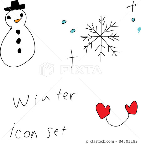 Icon set illustration for winter cold and snow - Stock Illustration ...