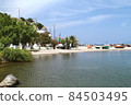 Repair of fishing boats on the coast of the island of Nisyros 84503495