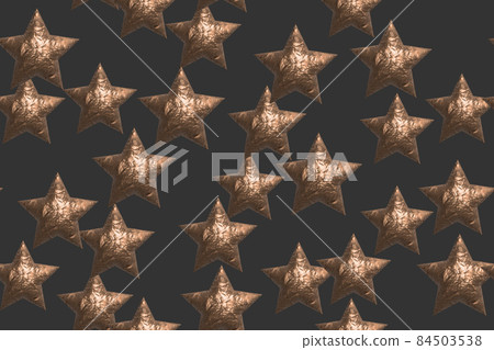 Cooper Foil Star Seamless Pattern, 3D Illustration 84503538