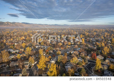 Fort Collins and Front Range aerial view 84503548