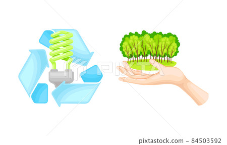 Environmental protection, ecology concept. Environmentally friendly world vector illustration Environmental protection, ecology concept. Environmentally friendly world vector illustration 84503592