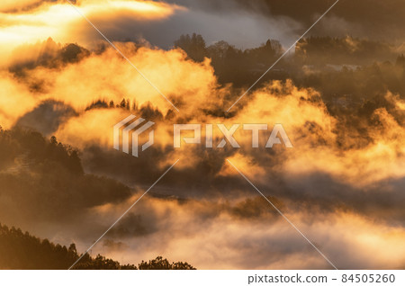 茨城縣常立宮市三王山自然公園秋天的雲海 茨城縣常立宮市三王山自然公園秋天的雲海 84505260