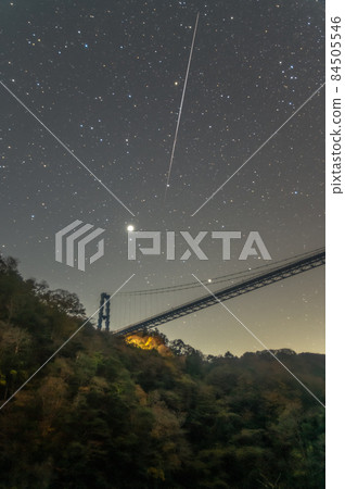 Starry sky of Ryujin Big Suspension Bridge, Hitachiota City, Ibaraki Prefecture 84505546