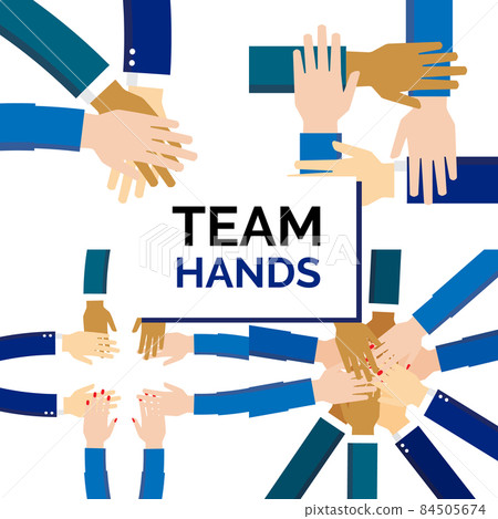Teamwork Hands in Working Group, Business Partnership Icon 84505674