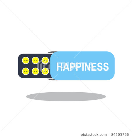 Antidepressant pills icon. Happiness tablets, medicine symbol Antidepressant pills icon. Happiness tablets, medicine symbol 84505766