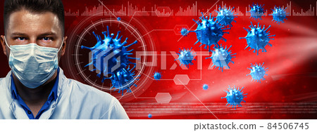 Young doctor against new Coronavirus 2019-nCoV infection. 3D illustration Young doctor against new Coronavirus 2019-nCoV infection. 3D illustration 84506745