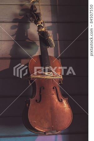 Old Historical Violin On Wall Old Historical Violin On Wall 84507550