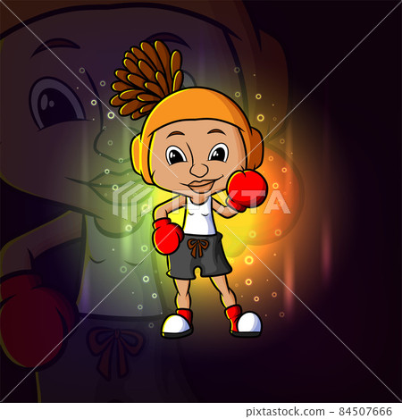 The professional boxing women esport mascot design The professional boxing women esport mascot design 84507666